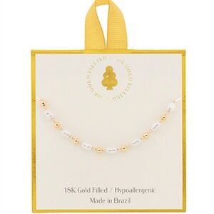 Pearl & Metal Ball Chain Bracelet